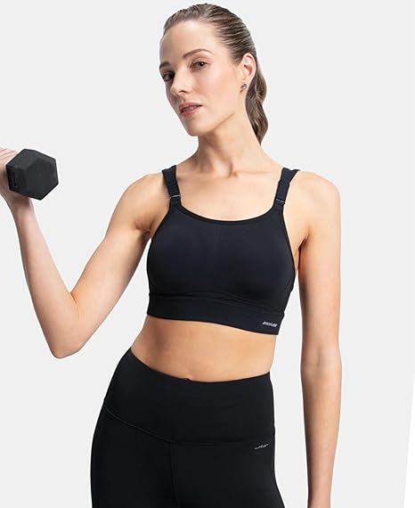 Jockey MI16 Women’s Wirefree Padded Sports Bra – Full Coverage Racerback with StayDry Microfiber